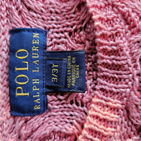 Polo by Ralph Lauren Toddler 3T Dusty Pink Crew Neck Sweater Worn Once - Picture 8 of 9